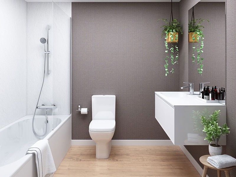 Infografía orientativa de baño Residencial Vía Verde Casas