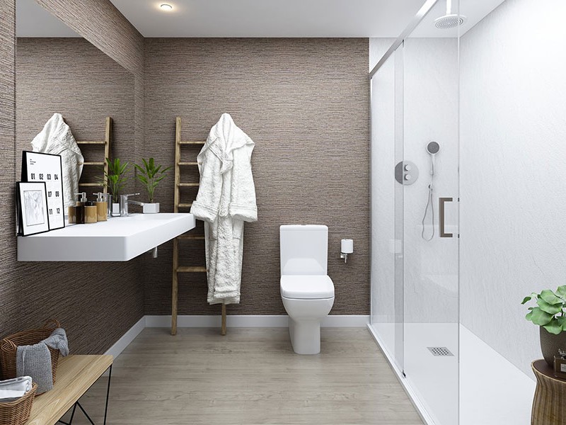 Infografía orientativa de baño Residencial Vía Verde Casas